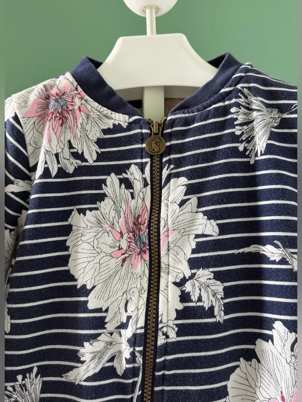 Kid’s Joules Navy Floral Zip Bomber Jacket